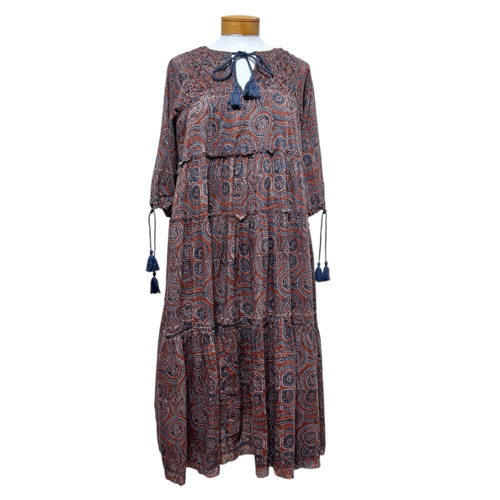 NWOT Kyla Seo 100% Cotton Anthropologie Boho Lagenlook Hippy Oversized Dress S